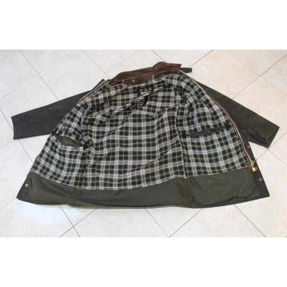 Barbour Vintage A200 Border Wax Jacket C38 Small Sage Green Country England - Picture 8 of 15